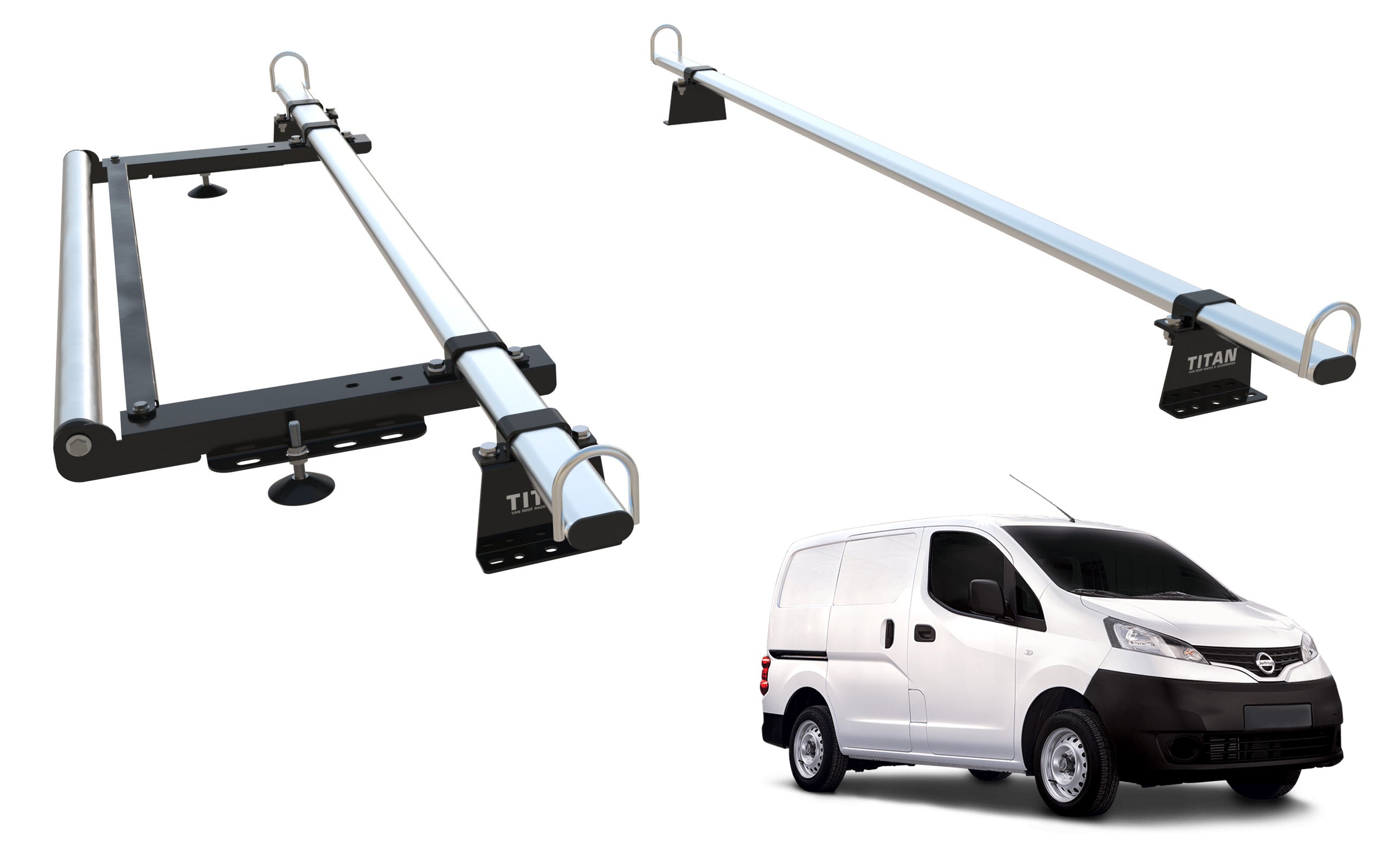 Nissan NV200 Roof Rack, 2 Bars & Roller  TITAN WorkReady