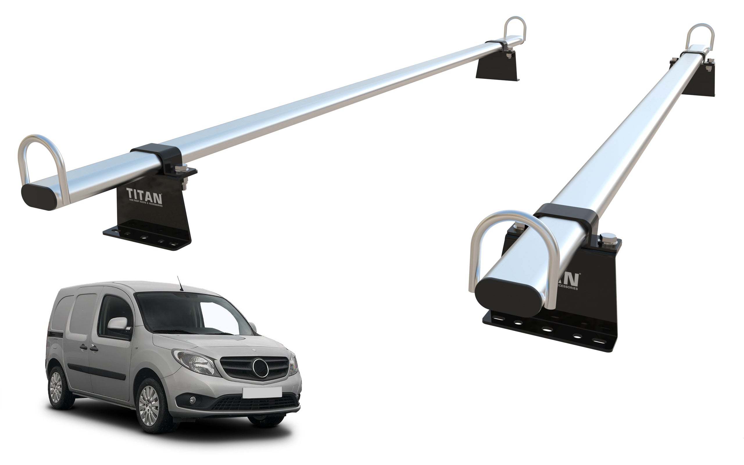 Top Routing Kit Titan Rack Mercedes Citan Roof Rack, 2 Bars Van Roof Rack 2 Bars - TITAN WorkRead ...