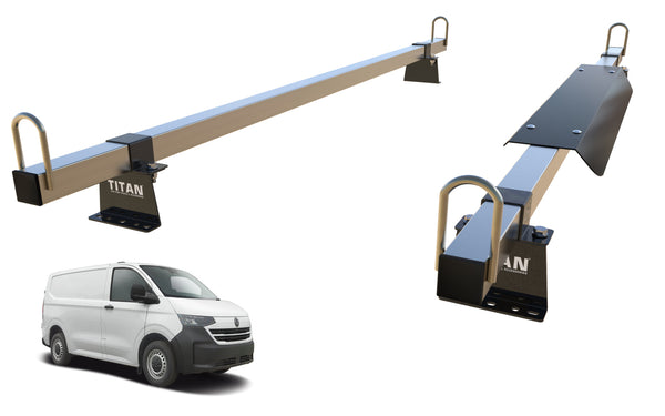 VW TRANSPORTER T7 (2025 ON) Roof Rack 2 Bars - TITAN 40-40 Construction Grade With Aerofoil