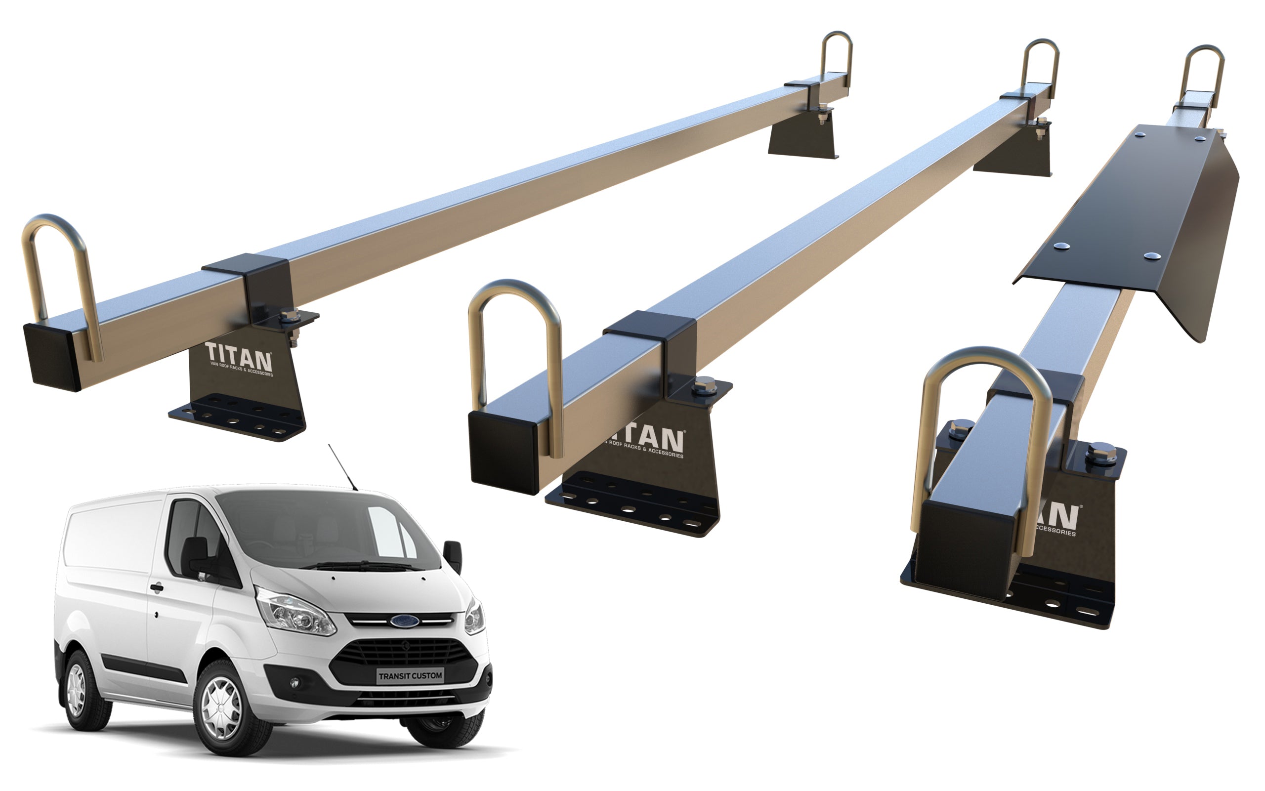 Transit Van Rack Transit Custom van Roof Rack 3 Bars - TITAN 40-40 Construction Grade ...