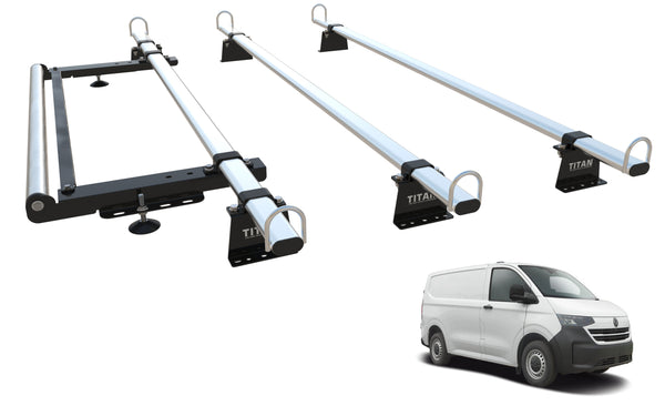 Roof Rack 3 bars for VW Transporter T7  (2025 Onward) -TITAN WorkReady With Rear Roller