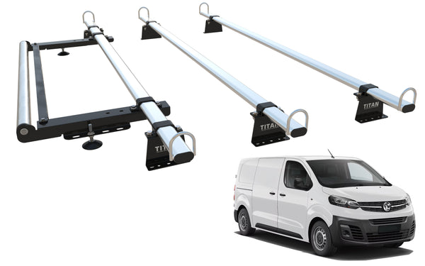 Vauxhall Vivaro (L1) Rack, 3 Bars & Roller - TITAN WorkReady (Mk3 - 2020 Onward)