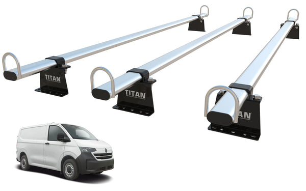 VW Transporter T7 Roof Rack, 3 Bars - TITAN WorkReady  (Mk2 2025 Onwards)
