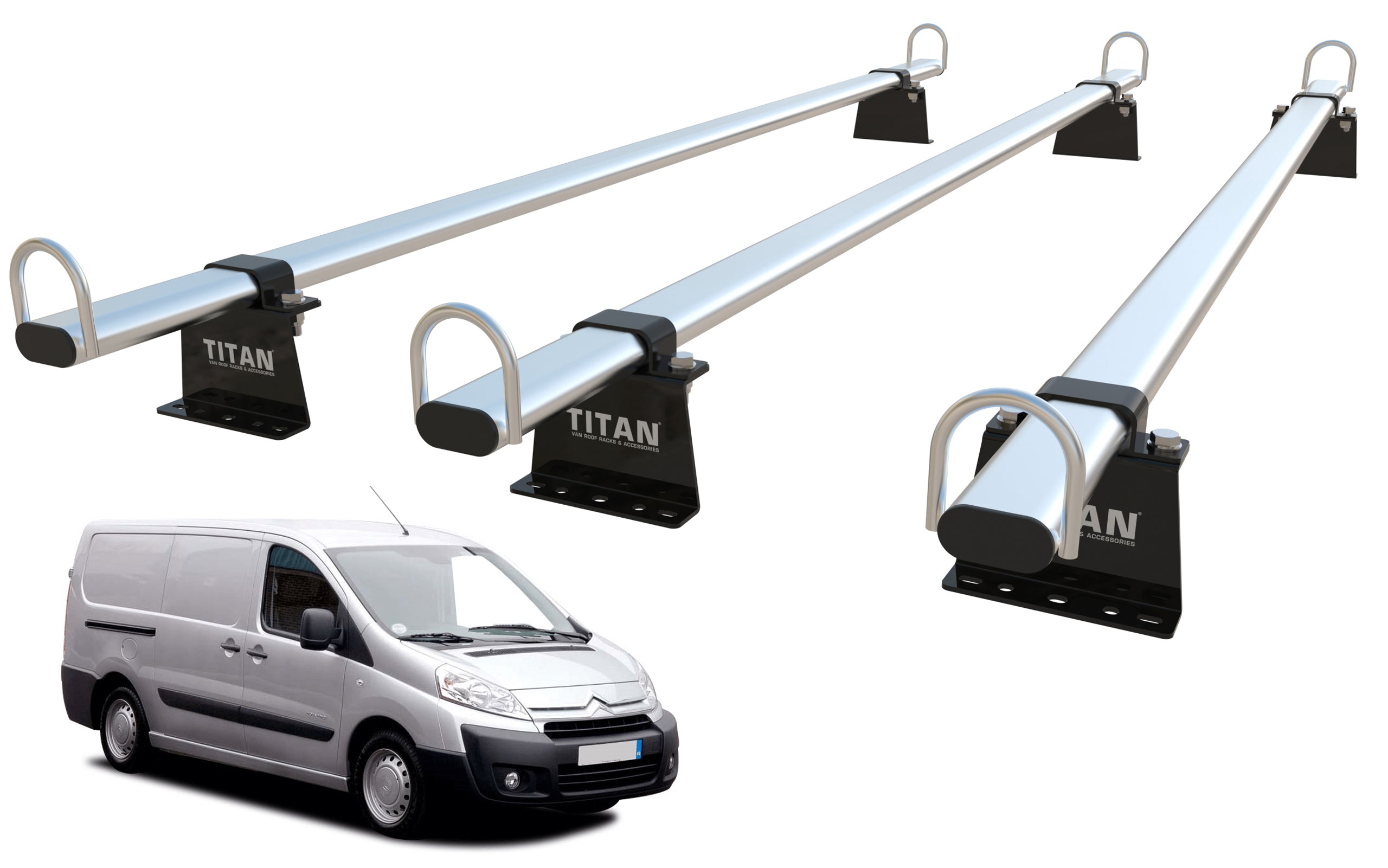 Fiat Scudo Roof Rack, 3 Bars - TITAN WorkReady (Mk2 - 2007 Onward)