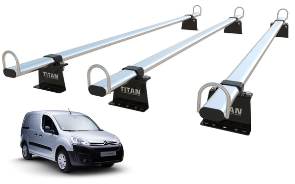 Citroen Berlingo Roof Rack, 3 Bars - TITAN WorkReady  (Mk2 2008-2018)
