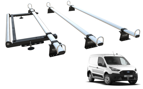 Ford Transit Connect Roof Rack, 3 Bars & Roller - TITAN WorkReady  (Mk2 - 2014 -2024)