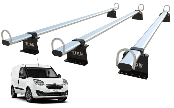 Vauxhall Combo Roof Rack, 3 Bars - TITAN WorkReady  (Mk3  - 2012-2018)