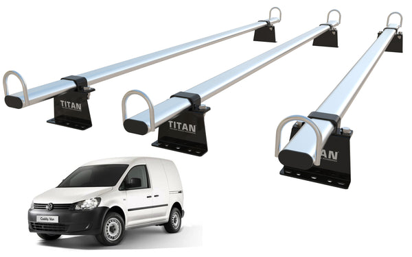 VW Caddy van GP  Roof Rack, 3 Bars - TITAN WorkReady (2010 Onward)