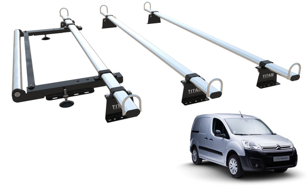 Citroen Berlingo Roof Rack, 3 Bars & Roller  (Mk2  2008-to-2018) TITAN WorkReady