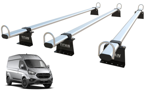 Ford Transit Custom HIGH ROOF (2012-onwards) Roof Rack Bars - TITAN WorkReady 3-BAR Set