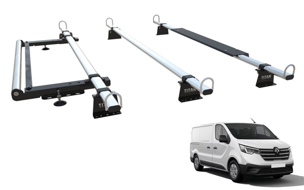 Vauxhall Vivaro Roof Rack 3 Bars & Roller - (2014-2019) - TITAN WorkReady