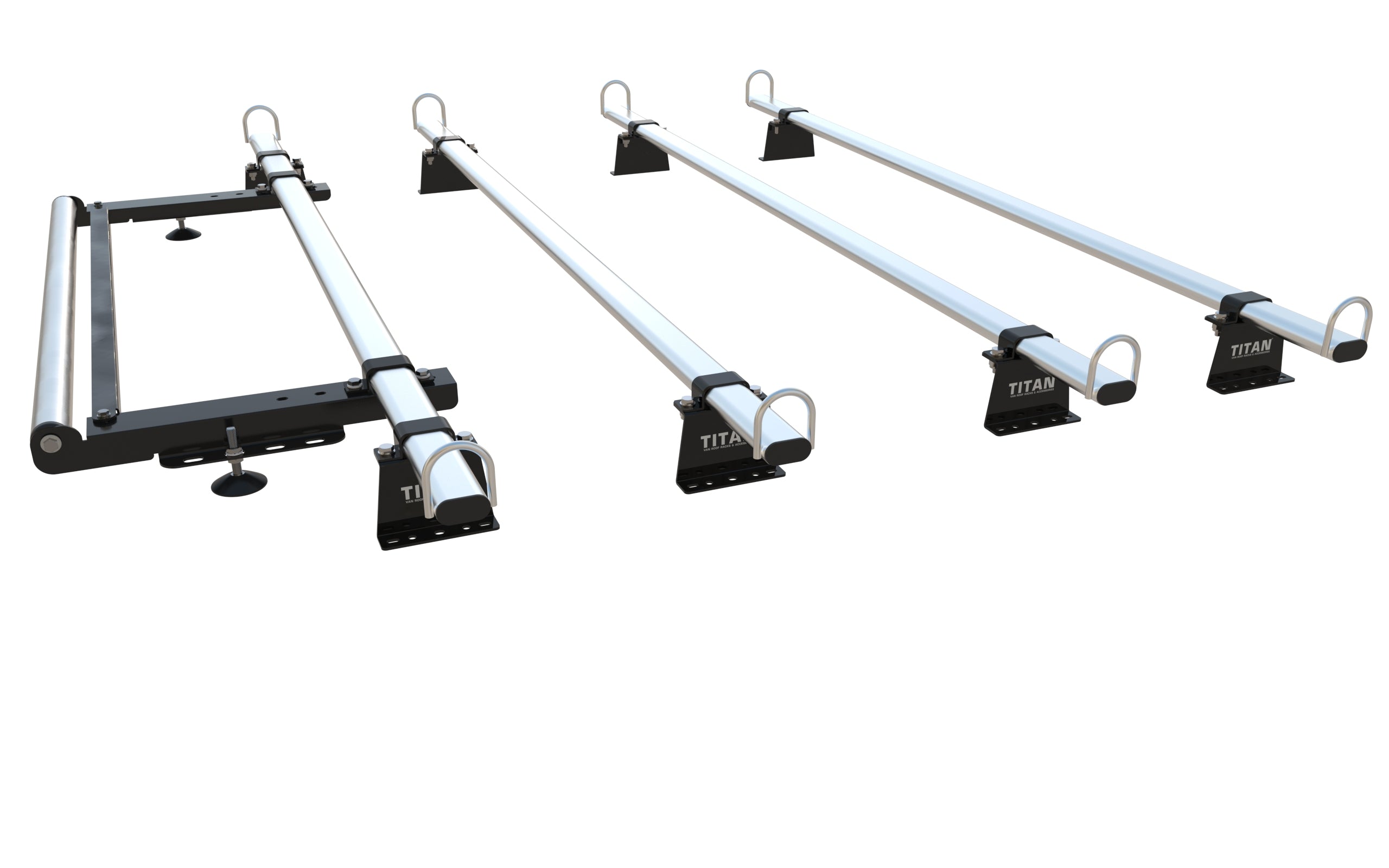 Roof Rack Bars 4 & Rear Roller for: Volkswagen VW Crafter Mk2 (2017-onward) - TITAN