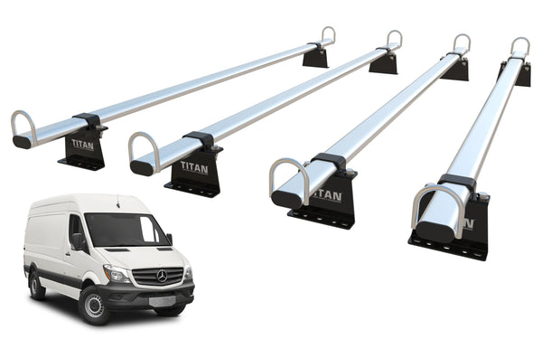 TITAN WorkReady Van Roof Rack 4 Bars - Compatible Fittings to fit a VW Crafter Van Mk1 (2006-2017) (Copy)