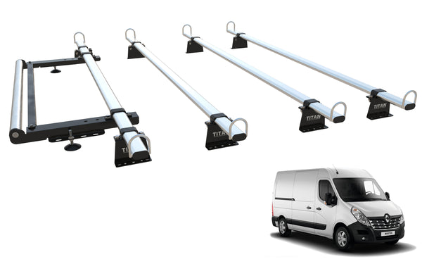 Nissan NV400 Roof Rack Bars - TITAN WorkReady 4-BAR Set With Rear Roller