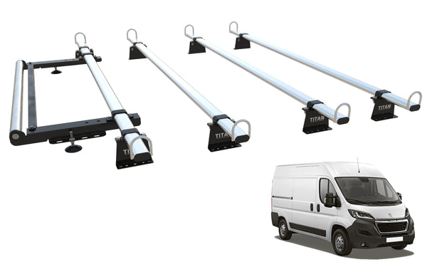 Peugeot Boxer Roof Rack, 4 Bars & Roller  (Mk2 - 2006 Onward) - TITAN WorkReady