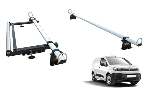 Peugeot Partner Roof Rack, 2 Bars & Roller  (Mk3 2018 Onward) TITAN WorkReady