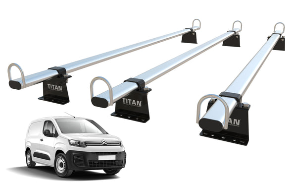 Peugeot Partner Roof Rack, 3 Bars - TITAN WorkReady  (Mk3 - 2018 on)
