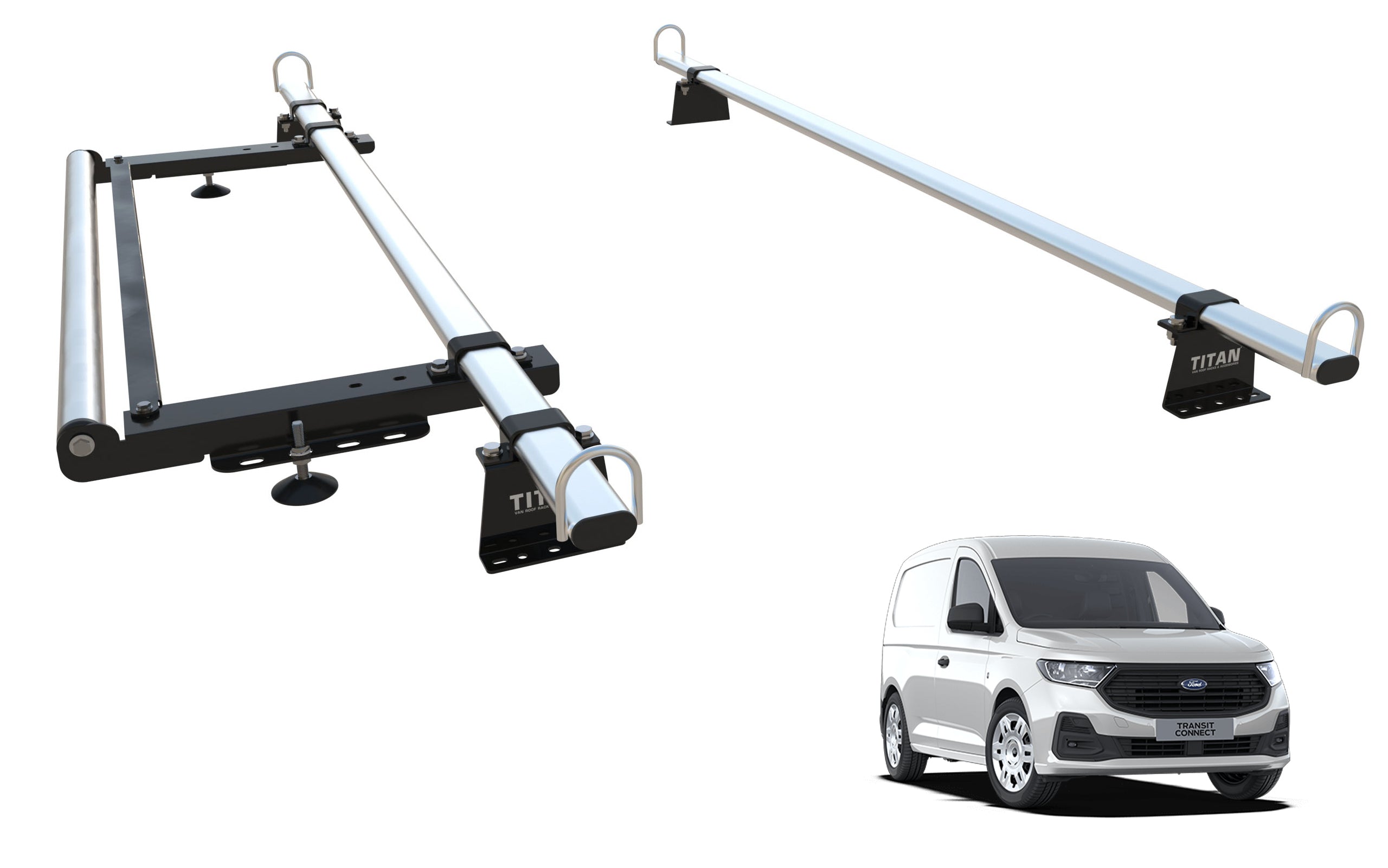 Ford Connect MK3 Roof Rack, 2 Bars & Roller - TITAN WorkReady (NEW SHAPE - 2025-onward)