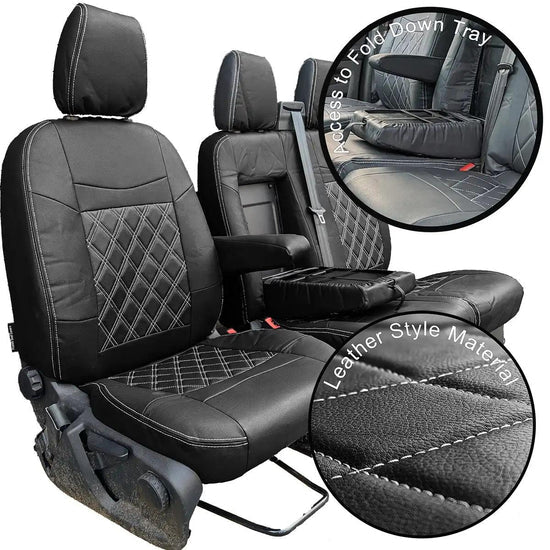 Leather Style Ford Transit Custom Seat Covers (2013 to 2024)