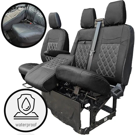 Leather Style Ford Transit Custom Seat Covers (2013 to 2024)