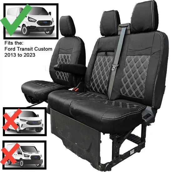 Leather Style Ford Transit Custom Seat Covers (2013 to 2024)