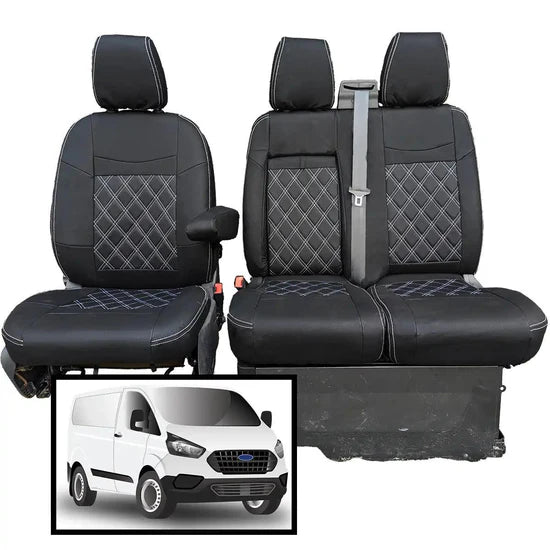 Leather Style Ford Transit Custom Seat Covers (2013 to 2024)