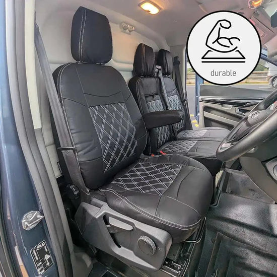 Leather Style Ford Transit Custom Seat Covers (2013 to 2024)