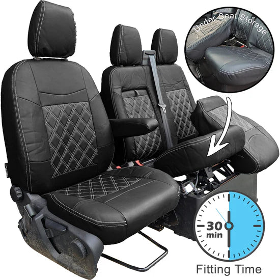 Leather Style Ford Transit Custom Seat Covers (2013 to 2024)