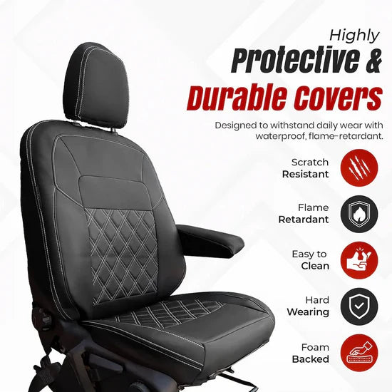 Renault Trafic 2014 Onwards Leatherette Tailored Seat Covers