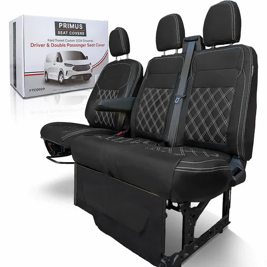 Leather Look Seat Cover for Transit Custom 2023 Onwards