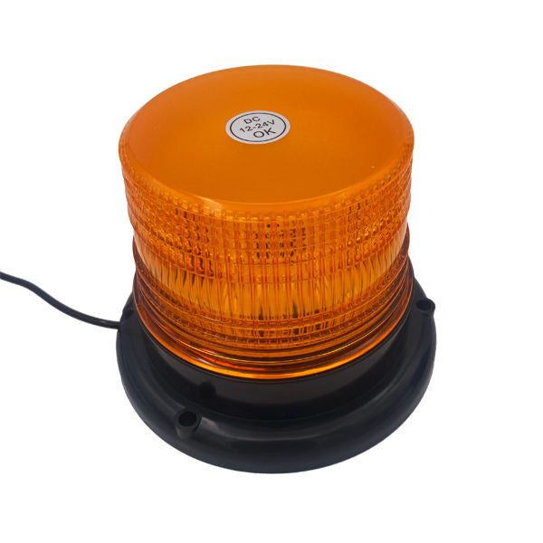 High Brightness Amber LED Flashing Beacon Light 12-24V Warning Light Accessory for Road Safety