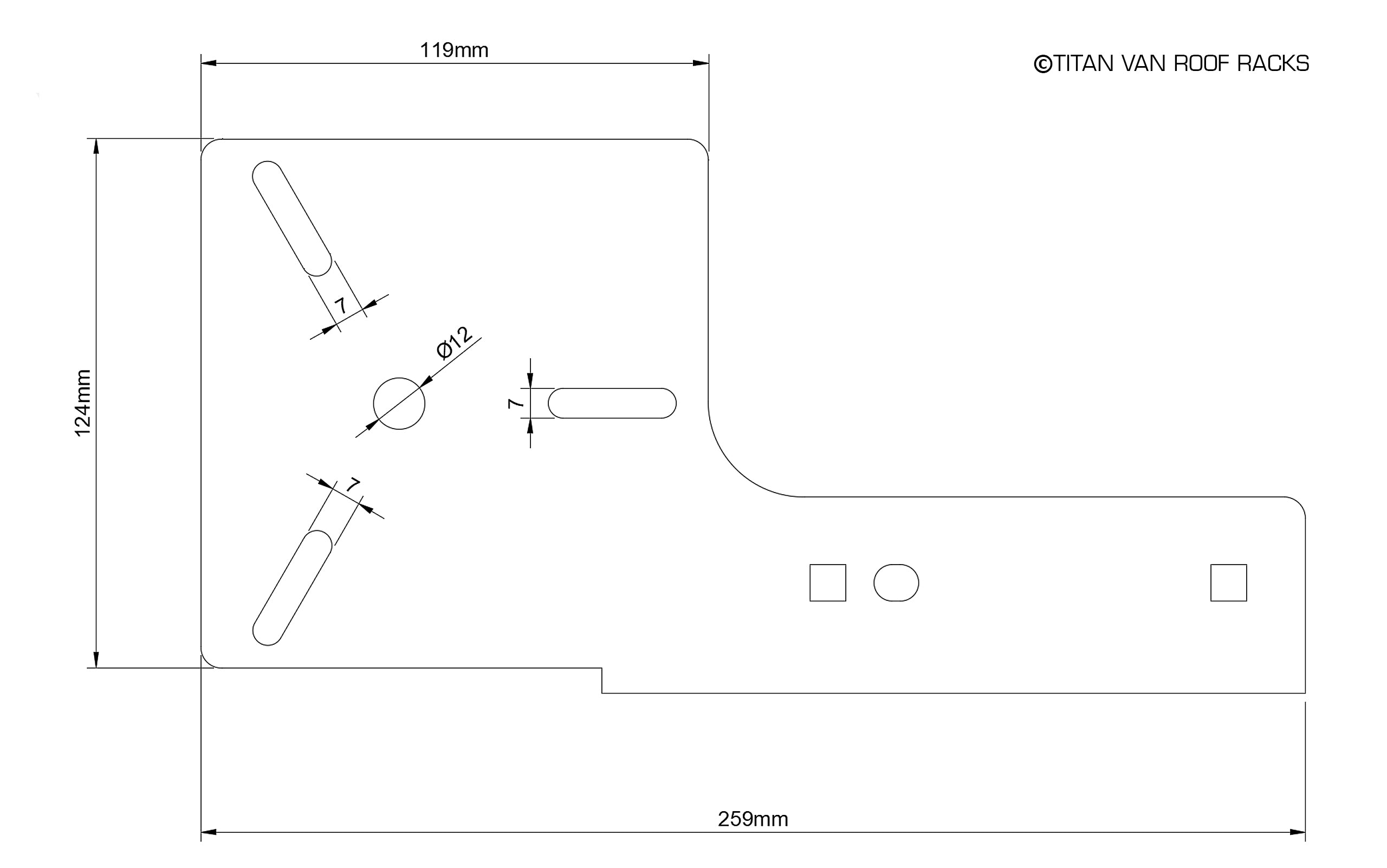 Roof Rack Beacon Light Bracket for TITAN Roof Bars