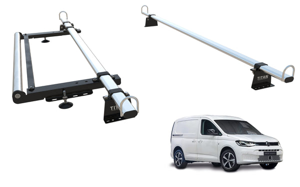 VW Caddy CARGO Roof Rack, 2 Bars & Roller - TITAN WorkReady (NEW SHAPE - 2021-onward)