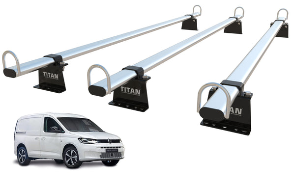 VW Caddy CARGO Roof Rack, 3 Bars - TITAN WorkReady (NEW SHAPE - 2021-onward)