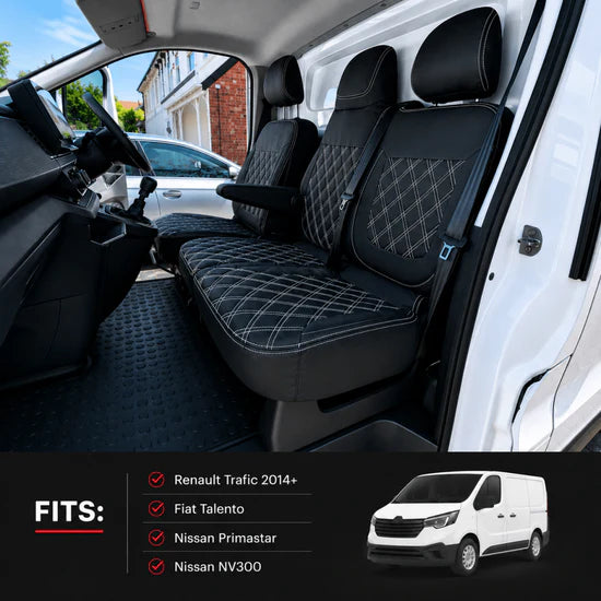 Renault Trafic 2014 Onwards Leatherette Tailored Seat Covers