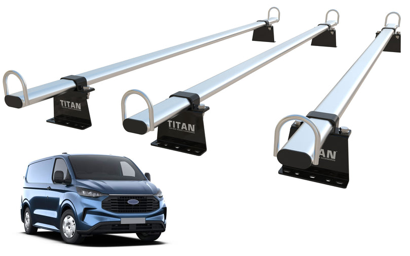 Ford Transit Custom (2024-onwards) Roof Rack Bars - TITAN WorkReady 3 BAR Set