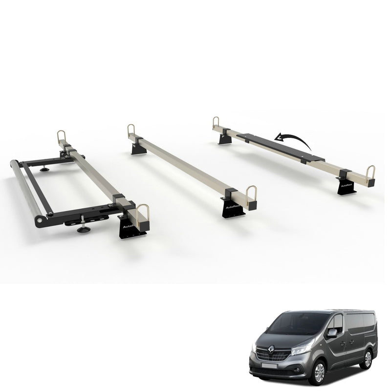 RENAULT TRAFIC Van Roof Rack 3 Bars (2014-onward) With Roller Construction Grade